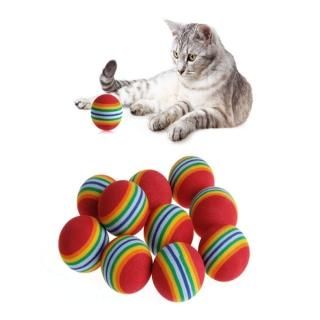 Love shops Sponge Ball Cat Toy Soft Foam Rainbow Play Balls Interactive Kittens 