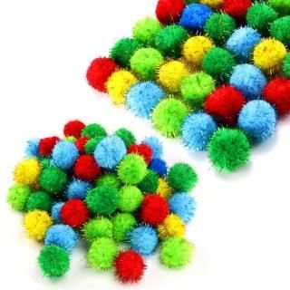 TKOnline 100 Piece Assorted Color Sparkle Balls Glitter Tinsel Balls My Cat's Al