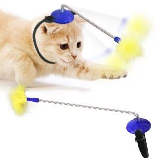 RUIH Cat self-Healing Collar Neck Toy Spring Foot with tap to Tease cat stickOne