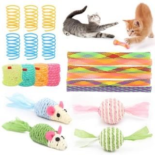 20Pcs Colorful Cat Spiral Spring Cat Spring Toys Kittens Telescopic Plastic Coil