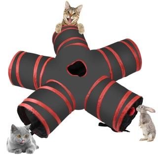 Cossy Home Cat Tunnel Collapsible Pet Play Tunnel Tube Toy with a Bell Toy & a S