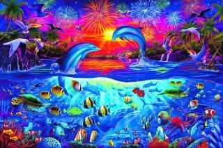 A Dolphin's Paradise Ocean Puzzle for Adults and Kids  Difficult 1000 Piece Jigs