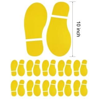10 Pairs 20 Prints Yellow Adults Size Shoes Footprint Stickers Decals for Floor 