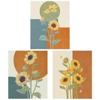 SAJKLD 3 Pcs Sunflower Tapestry Wall Hanging - Flower Wildflower Floral Plant Ta