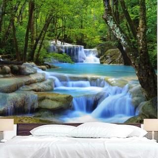 Extra Large Forest Tapestry Wall Covering Waterfall Nature Tapestry Tree Tapestr