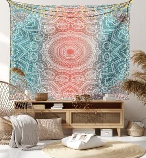 졼ȥڥȥ꡼by Ambesonneեȥѥƥ륫顼Ombre Ethnic Indian Mandala߷Medallion