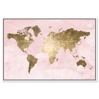 The Oliver Gal Artist Co. Modern 16 in x 24 in Blush Mapamundi Canvas Wall Art L
