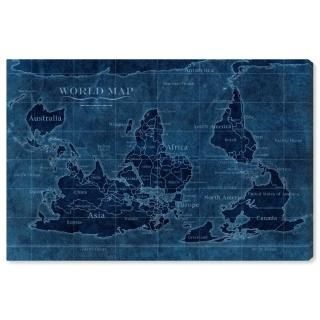 Wynwood Studio Flags Wall Art Canvas Prints 'Upside-Down Map of The World' Home 