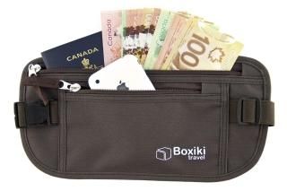 Boxiki Travel Money Belt - RFID Blocking Money Belt and Safe Waist Bag Secure Fa