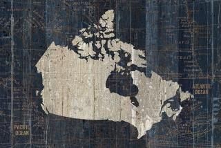 Posterazzi Collection Old World Map Blue Canada Poster Print by Wild Apple Portf