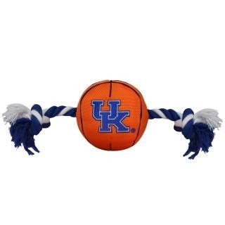 Pets First NCAA Kentucky Wildcats Nylon Basketball Dog Toy with Tough Ropes & Sq