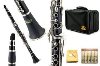 Sky Band Approved SKY-CLEBI-001 Black Ebonite B-flat Clarinet with Case Mouthpie