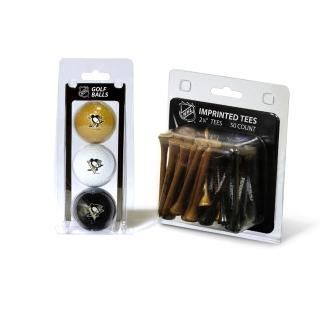 Team Golf 15299 Pittsburgh Penguins 3 Ball Golf and 50 Golf Tee