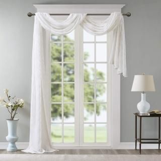 Madison Park Irina Embroidered Kitchen Transitional Fabric Sheers Curtain for Li