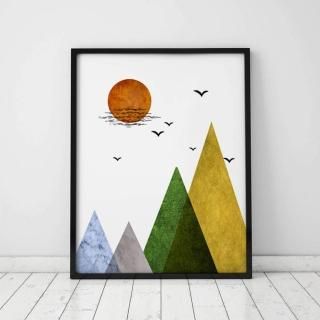 Scandinavian Art Mountains Art Print Minimal Home Decor Wall Print Geometric Art