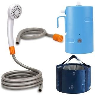 B.TAWD Portable Camping Shower Set Built-in 4400mAhUSB Rechargeable IPX7 Waterpr