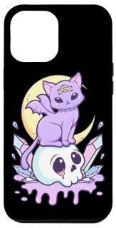 iPhone 12 Pro Max Kawaii Pastel Goth Cute Creepy Witchy Cat and Skull Case