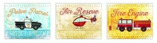 The Kids Room by Stupell Rescue Vehicles Icons and Mottos 3 Piece Wall Plaque Se