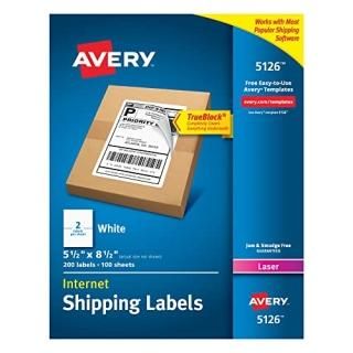 Shipping Labels with TrueBlock Technology 5-1/2 x 8-1/2 White 200/Box 