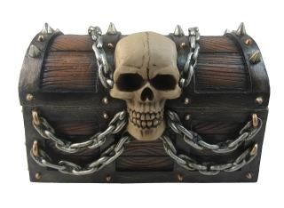 5? Wide Pirate 's Booty Treasure Chest Trinketȥ졼奨꡼ܥåwith Skull and Chain