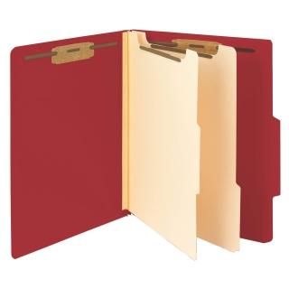 Smead Classification File Folder 2 Divider 2 Expansion Letter Size Red 10 per Bo