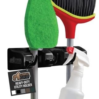 Gorilla Grip Mop and Broom Holder Easy Install Wall Mount Storage Rack Organize 