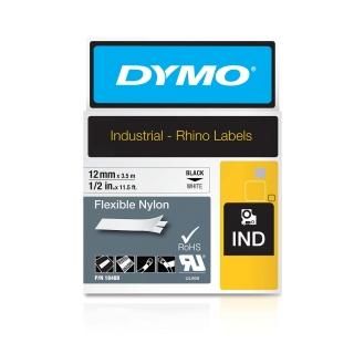 Rhino Flexible Nylon Industrial Label Tape Cassette 1/2in x 11-1/2 ft White 