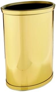 Kraftware Mylar Polished Brass Waste Basket with 3/4-Inch Polished Brass Band an