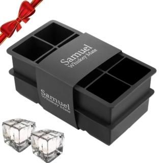 Samuelworld Ice Cube Tray 2-Inch Large Size Silicone Flexible 8 Cavity Ice Maker