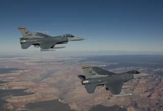 Posterazzi PSTHGP100233MLARGE A pair of F-16's from the 162nd Fighter Wing fly i
