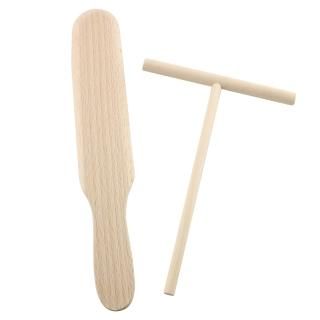 Tegg Crepe Spreader and Spatula Kit 2PCS 6.5Inch T Shape Crepe Maker Pancake Bat