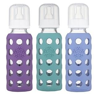 Lifefactory 9oz Glass Baby Bottle 3pk Kale/Grape/Blueberry