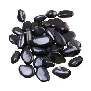 Natural Polished Black Pebbles - Decorative Black River Rocks for Plants Fish Ta