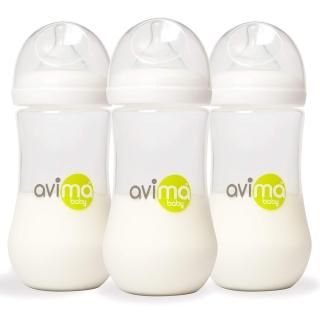 Avima 12 oz Anti Colic Infant Bottles BPA Free Wide Neck with Fast Flow Nipples 