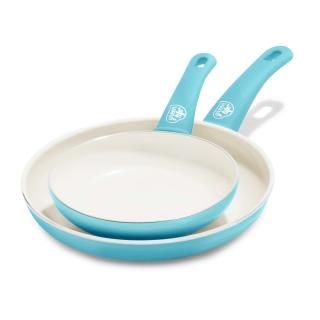 GreenLife Soft Grip Healthy Ceramic Nonstick 7 and 10 Frying Pan Skillet Set PFA