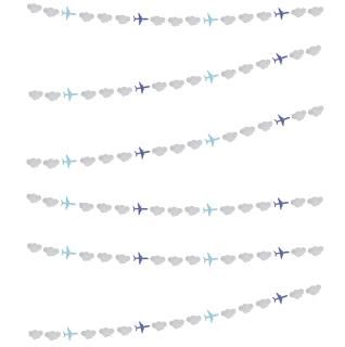 Lauthen.S Airplane Clouds Garland 6pcs Glitter Paper Garland Decorations for Bir