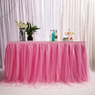 9ft / 275cm Pink Tulle Tutu Table Skirt Wedding Bridesmaid Sister CostumeParty S