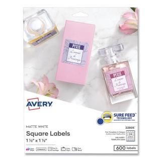 Avery AVE22805 Square Permanent Labels 1.5 in. x 1.5 in 600-PK WE 