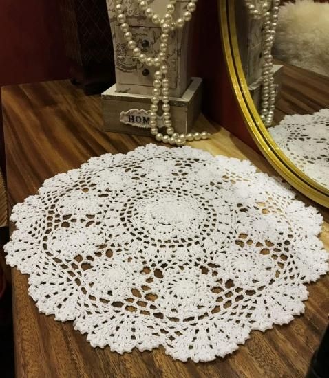 Janef ベージュ ホワイト ハンドメイド かぎ針編み コットン
