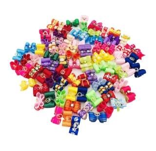 JpGdn 50pcs /25Pair Small Dog Hair Bows with Rubber Bands and Rhinestones Puppy 