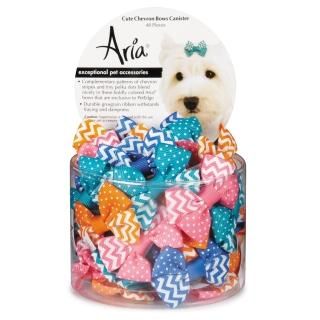 Aria 48 Piece Cute Chevron Dog Bow Canister