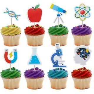 Mulukaya 27Pcs Science Cupcake Toppers Science Rocks Cake Picks for Birthday Par