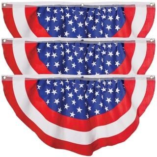 Iconikal USA American Flag Bunting 4 x 2-Feet 3-Pack