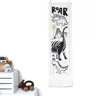 Wee Gallery Dinos Canvas Growth Chart - Wall Hanging Height Chart for Kids Made 