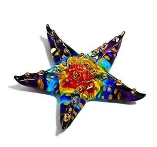 TINY CRYSTAL Starfish HAND BLOWN CLEAR GLASS ART Starfish FIGURINE ANIMALS COLLE