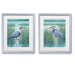 Renditions Gallery Wetland Heron 2 Piece Framed Artwork Set Marsh & Swamp Bird B