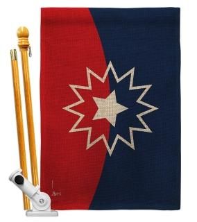 Americana Home & Garden Juneteenth Burlap House Flag Set Patriotic Historic July