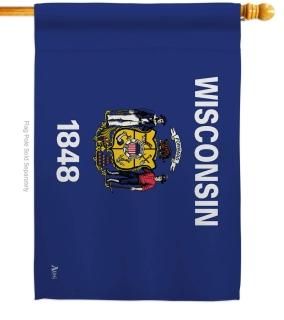 Americana Home & Garden Wisconsin House Flag Regional States American Territorie