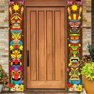 Hawaiian Luau Party Decoration Tiki Porch Banner Welcome Aloha Sign for Hibiscus