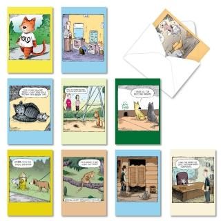 Dave Coverly 's Feline Funnies桼⥢Greeting Card Box of 10 Designs SKUA2679BDG